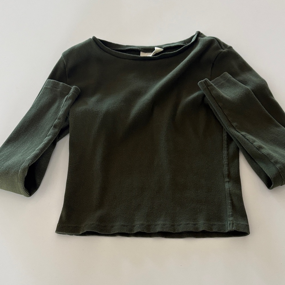 Dark Green Long Sleeve Top